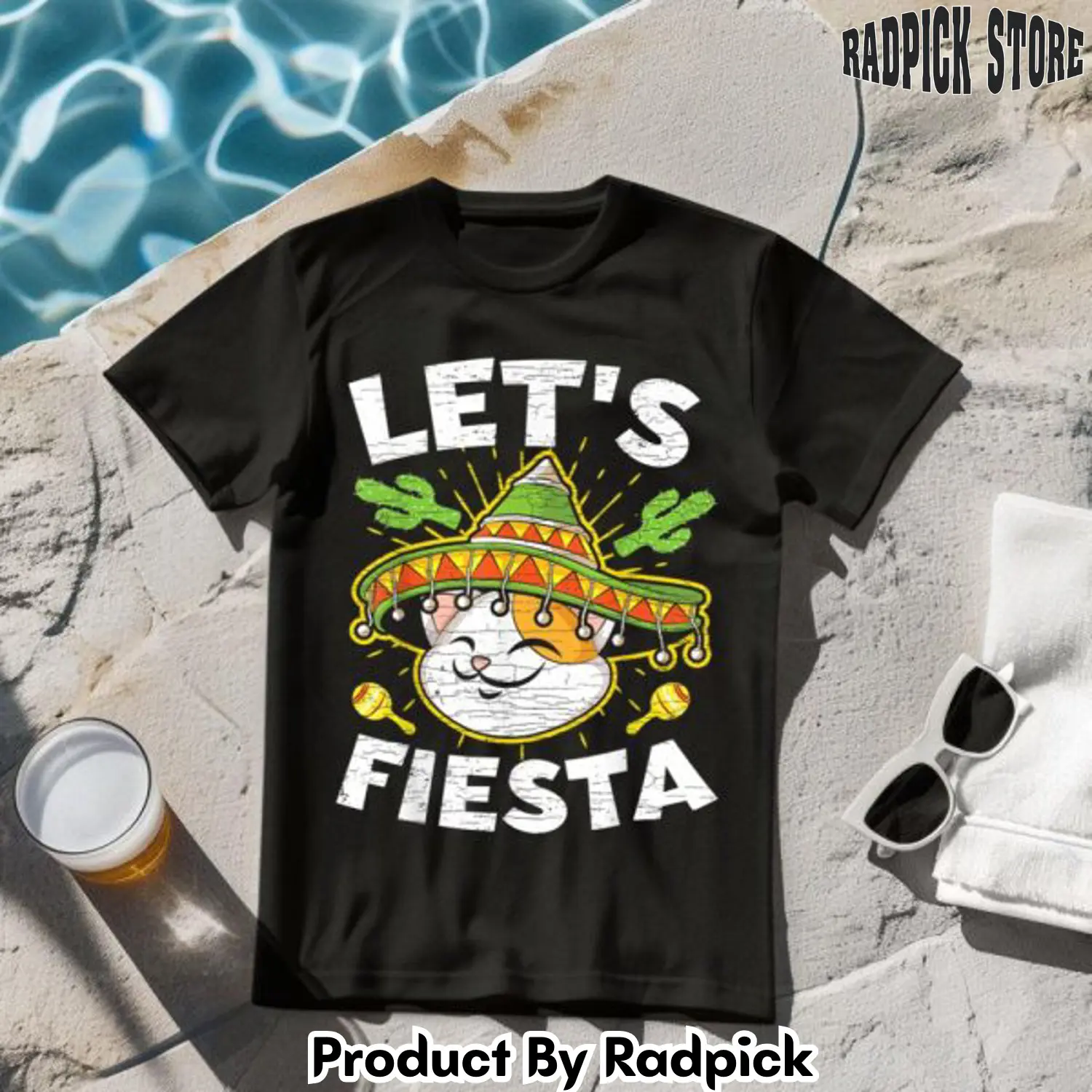 Lets fiesta cinco de mayo sombrero cat tshirt rp2637399